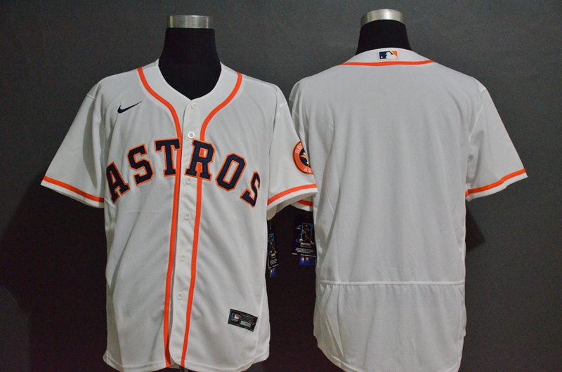 Men's Houston Astros Blank White Stitched MLB Flex Base Nike Jersey