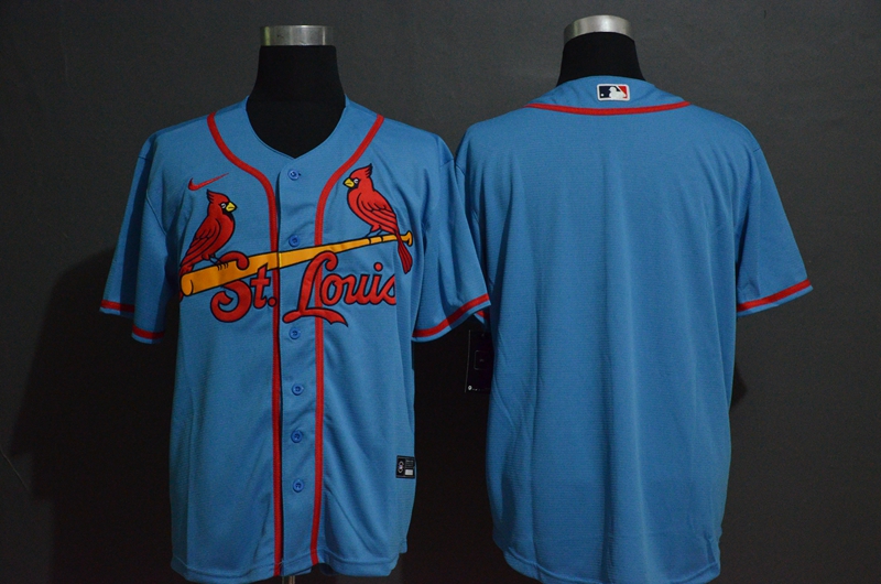 Men's St. Louis Cardinals Blank Light Blue Stitched MLB Cool Base Nike Jersey