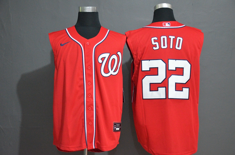 Men's Washington Nationals #22 Juan Soto Red 2020 Cool and Refreshing Sleeveless Fan Stitched MLB Nike Jersey