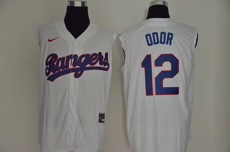 Men's Texas Rangers #12 Rougned Odor White Cooperstown Collection 2020 Cool and Refreshing Sleeveless Fan Stitched MLB Nike Jersey