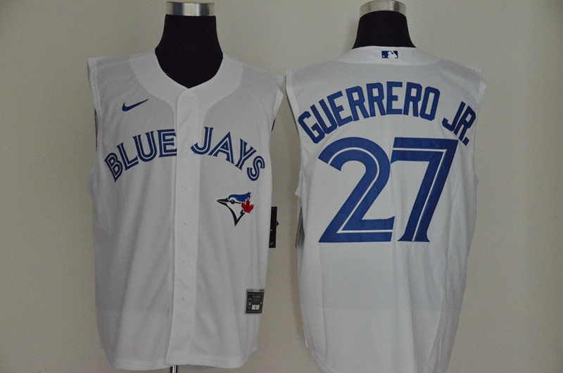 Men's Toronto Blue Jays #27 Vladimir Guerrero Jr. White 2020 Cool and Refreshing Sleeveless Fan Stitched MLB Nike Jersey