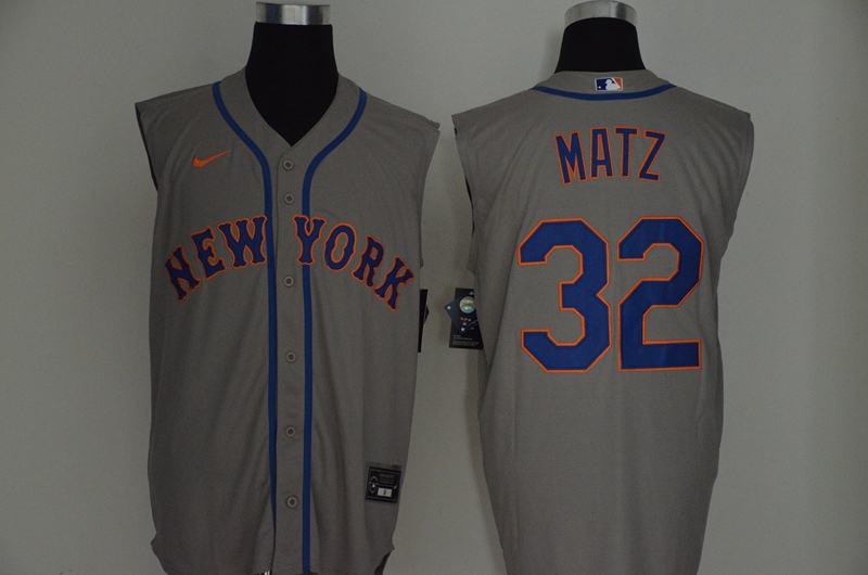 Men's New York Mets #32 Steven Matz Grey 2020 Cool and Refreshing Sleeveless Fan Stitched MLB Nike Jersey