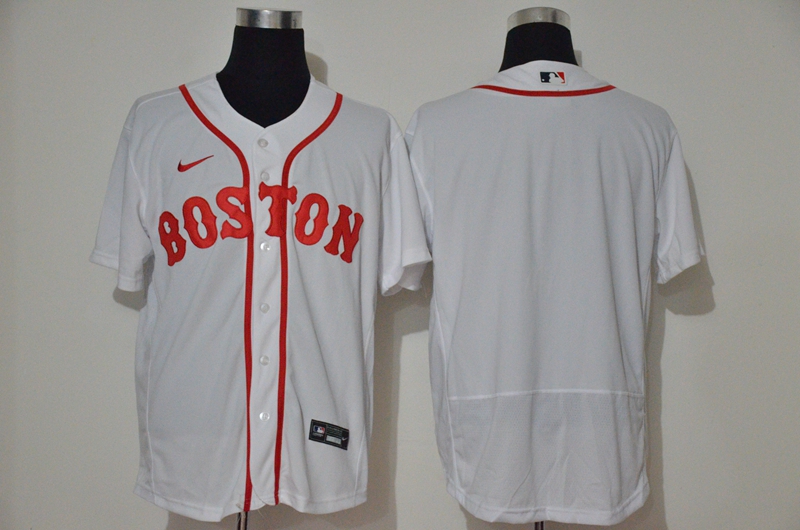 Men's Boston Red Sox Blank White Retro Stitched MLB Flex Base Nike Jersey