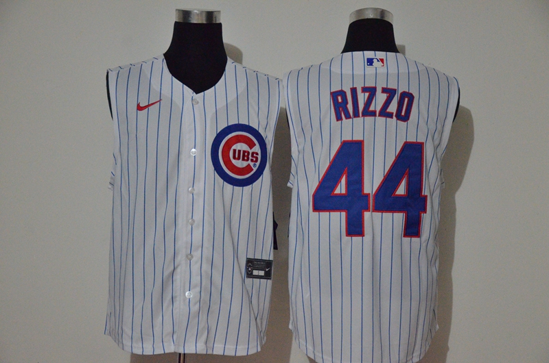 Men's Chicago Cubs #44 Anthony Rizzo White 2020 Cool and Refreshing Sleeveless Fan Stitched MLB Nike Jersey