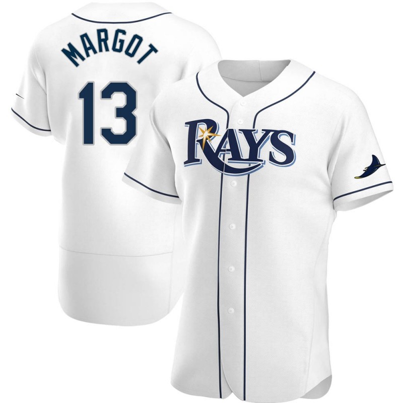 Men's Tampa Bay Rays #13 Manuel Margot White Home Nike Jersey