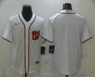 Men's Washington Nationals Blank White Stitched MLB Cool Base Nike Jersey