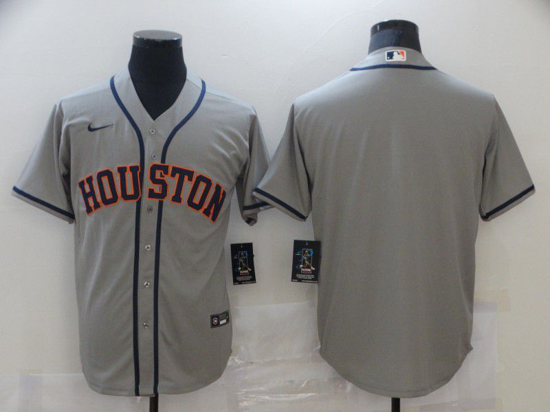 Men Houston Astros Blank Grey Game 2021 Nike MLB Jersey