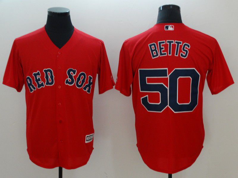 Men Boston Red Sox 50 Betts Red Game 2021 MLB Jersey