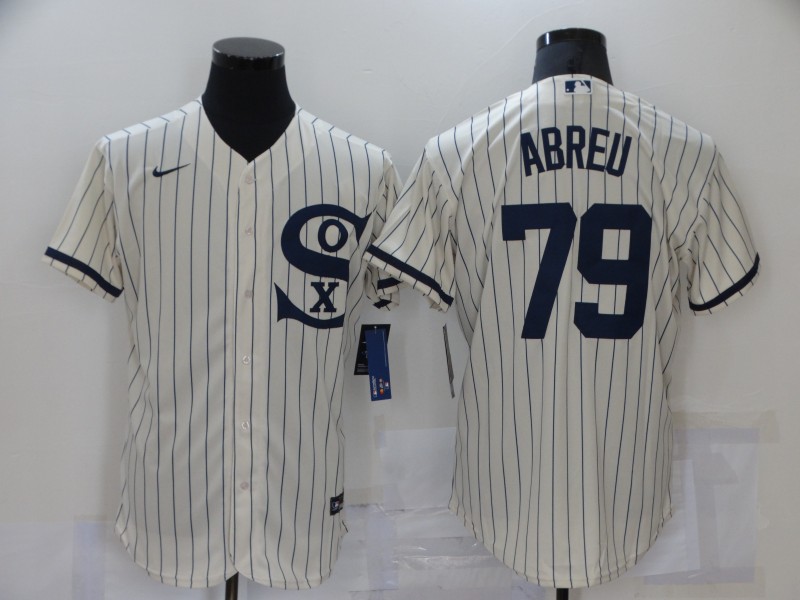 Men's Chicago White Sox #79 Jose Abreu 2021 Cream Field of Dreams Name Cool Base Stitched Nike Jersey