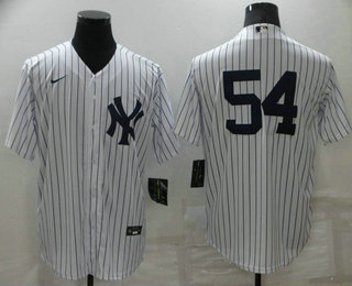 Men's New York Yankees #54 Aroldis Chapman White No Name Stitched MLB Nike Cool Base Jersey