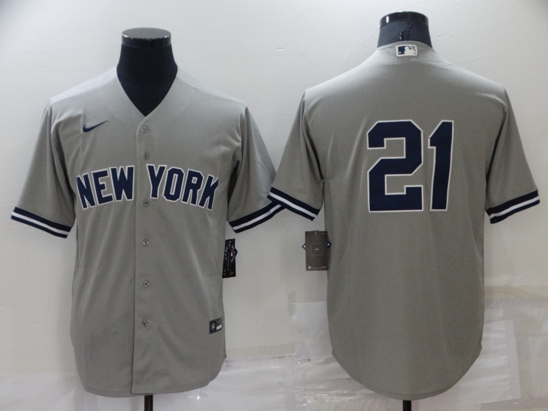 Men's New York Yankees #21 Paul ONeill Grey Stitched MLB Nike Cool Base Jersey