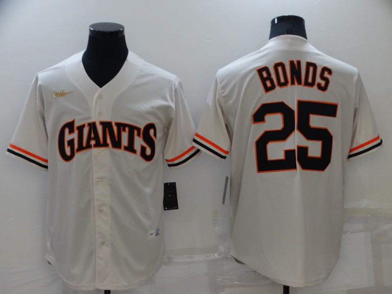 Men's San Francisco Giants #25 Barry Bonds Cream Cooperstown Collection Cool Base Stitched Nike Jersey