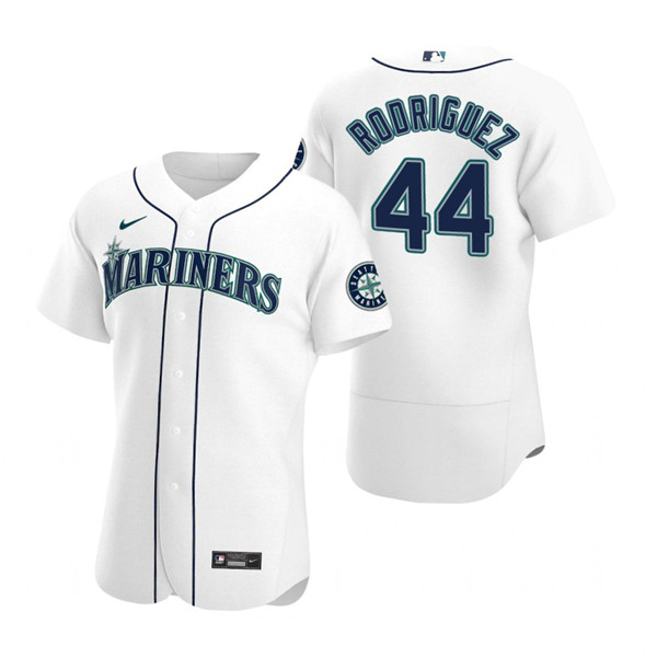 Men's Seattle Mariners #44 Julio Rodríguez White Flex Base Stitched Jersey