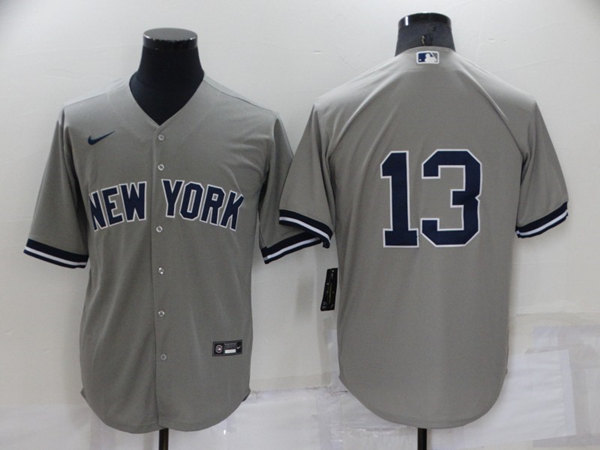 Men's New York Yankees #13 Alex Rodriguez Gray Cool Base Stitched Baseball Jersey