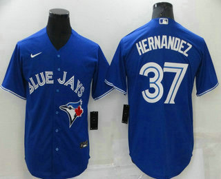 Men's Toronto Blue Jays #37 Teoscar Hernandez Blue Stitched MLB Cool Base Nike Jersey