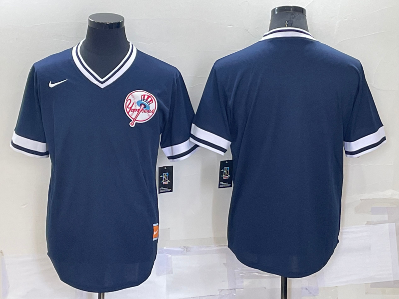 Men's New York Yankees Blank Blue Nike Cooperstown Collection Legend V Neck Jersey