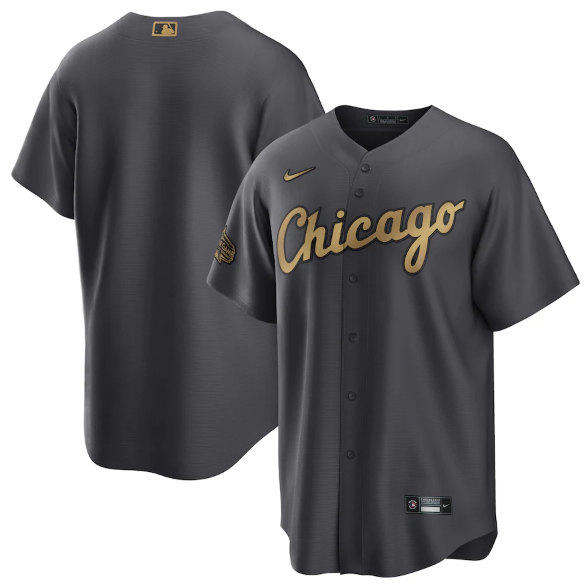 Men's Chicago White Sox Blank Charcoal 2022 All-Star Cool Base Stitched Baseball Jersey