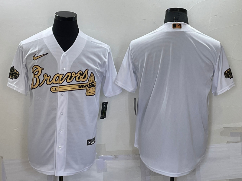 Men's Atlanta Braves Blank White 2022 All Star Stitched Cool Base Nike Jersey