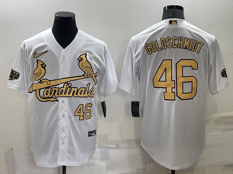 Men's St Louis Cardinals #46 Paul Goldschmidt Number White 2022 All Star Stitched Cool Base Nike Jersey