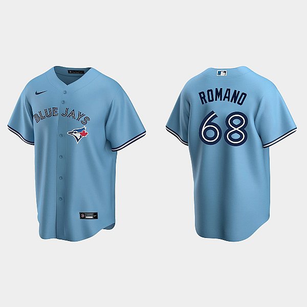 Men's Blue Jays 68 Jordan Romano Powder Blue Replica Jersey