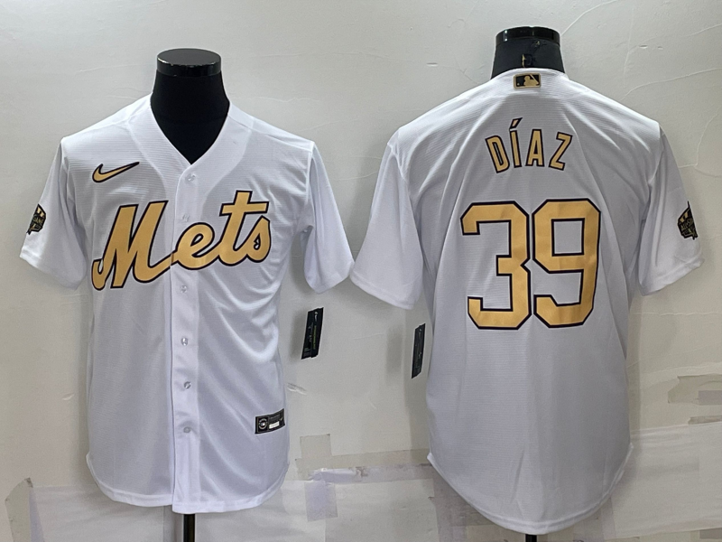 Men's New York Mets #39 Edwin Diaz White 2022 All Star Stitched Cool Base Nike Jersey