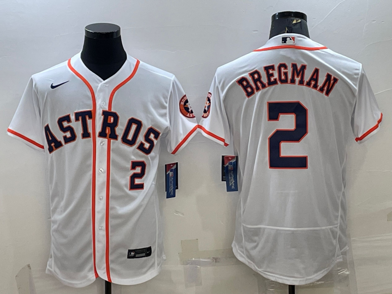 Men's Houston Astros #2 Alex Bregman White Stitched MLB Flex Base Nike Jersey