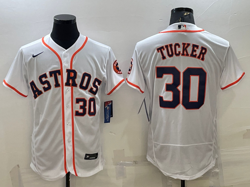 Men's Houston Astros #30 Kyle Tucker White Stitched MLB Flex Base Nike Jersey