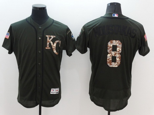 Men's Chicago White Sox #8 Bo Jackson Retired Green Salute to Service 2016 Flexbase Majestic Baseball Jersey