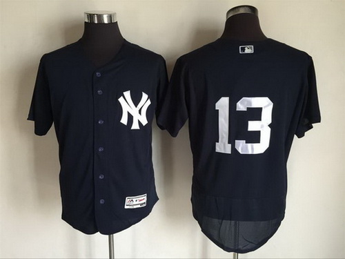 Men's New York Yankees #13 Alex Rodriguez Navy Blue 2016 Flexbase Majestic Baseball Jersey