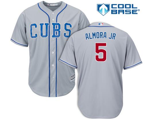 Men's Chicago Cubs #5 Albert Almora Jr. Gray Alternate Cool Base Jersey By Majestic