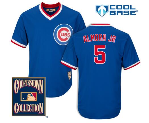 Men's Chicago Cubs #5 Albert Almora Jr. Royal Blue Pullover 1994 Cooperstown Collection Cool Base Jersey