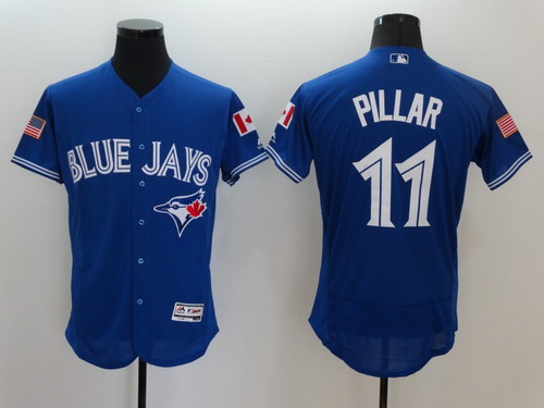 Men's Toronto Blue Jays #11 Kevin Pillar Royal Blue Fashion Stars & Stripes 2016 Flexbase Majestic Jersey