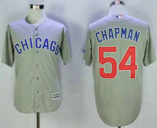 Men's Chicago Cubs #54 Aroldis Chapman Grey New Cool Base Stitched MLB Jersey