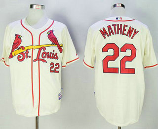 Men's St. Louis Cardinals #22 Mike Matheny Cream Cool Base Stitched MLB Jersey