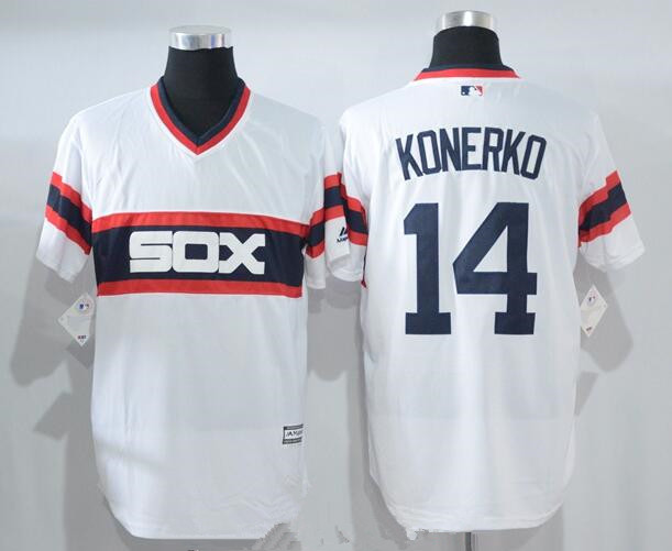 Men's Chicago White Sox #14 Paul Konerko Retired White Pullover Stitched MLB Majestic Cool Base Jersey