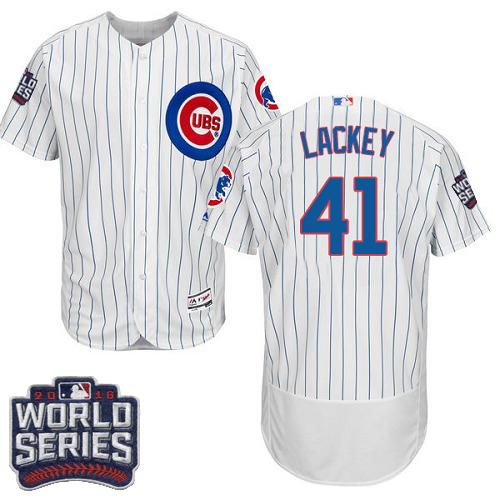 Cubs #41 John Lackey White Flexbase Authentic Collection 2016 World Series Bound Stitched MLB Jersey