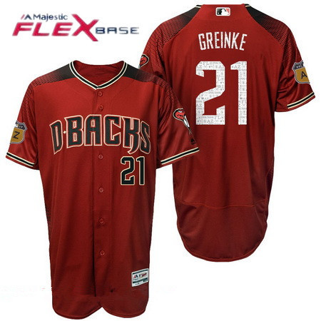 Men's Arizona Diamondbacks #21 Zack Greinke Red 2017 Spring Training Stitched MLB Majestic Flex Base Jersey