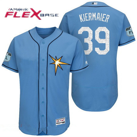 Men's Tampa Bay Rays #39 Kevin Kiermaier Light Blue 2017 Spring Training Stitched MLB Majestic Flex Base Jersey