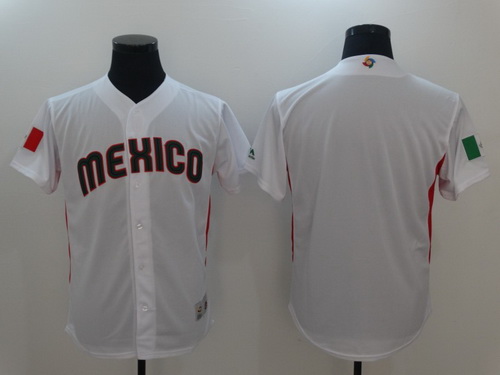 Men's Mexico Baseball Majestic White 2017 World Baseball Classic Blank Team Jersey