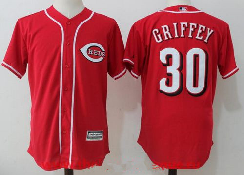 Men's Cincinnati Reds #30 Ken Griffey Jr Retired Red Cool Base Stitched MLB Jersey