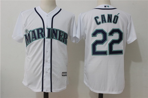 Men's Seattle Mariners #22 Robinson Cano White Home Stitched MLB Majestic Cool Base Jersey