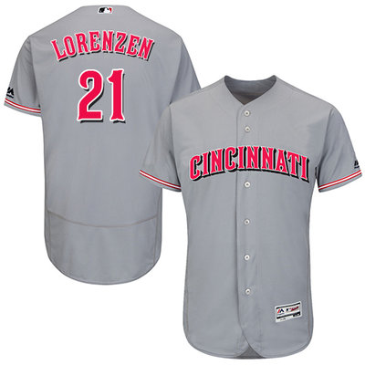 Men's Cincinnati Reds #21 Michael Lorenzen Grey Flexbase Authentic Collection Stitched MLB Jersey