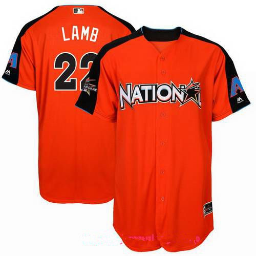 Men's National League Arizona Diamondbacks #22 Jake Lamb Majestic Orange 2017 MLB All-Star Game Home Run Derby Player Jersey