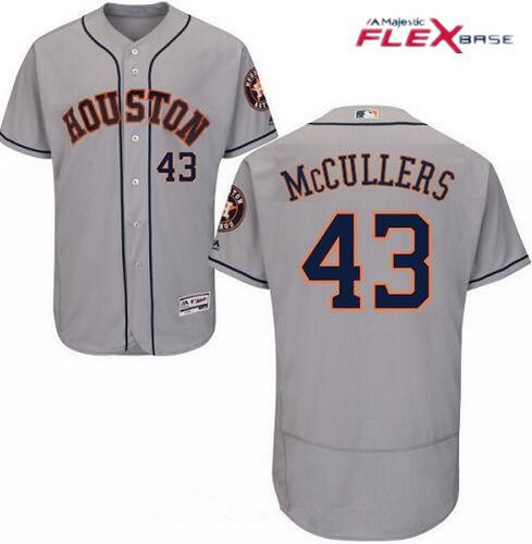 Men's Houston Astros #43 Lance McCullers Jr. Gray Road Stitched MLB Majestic Flex Base Jersey