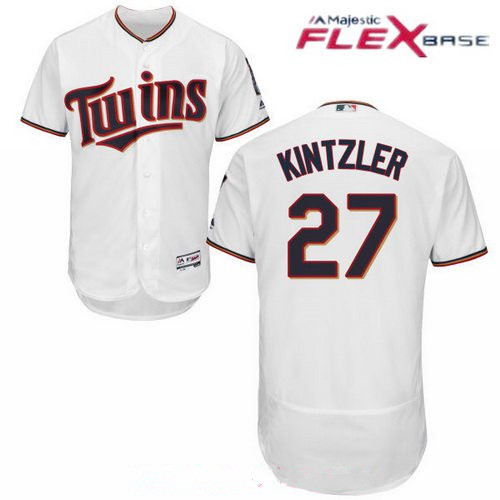 Men's Minnesota Twins #27 Brandon Kintzler White Home Stitched MLB Majestic Flex Base Jersey