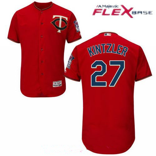 Men's Minnesota Twins #27 Brandon Kintzler Scarlet Red Stitched MLB Majestic Flex Base Jersey