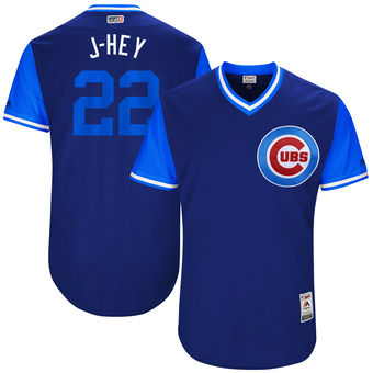 Men's Chicago Cubs Jason Heyward J-Hey Majestic Royal 2017 Players Weekend Authentic Jersey