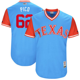 Men's Texas Rangers Jose Leclerc Pico Majestic Light Blue 2017 Players Weekend Authentic Jersey