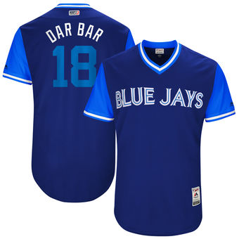 Men's Toronto Blue Jays Darwin Barney Dar Bar Majestic Royal 2017 Players Weekend Authentic Jersey