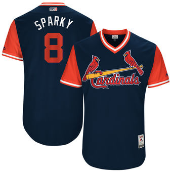 Men's St. Louis Cardinals Mike Leake Sparky Majestic Navy 2017 Players Weekend Authentic Jersey